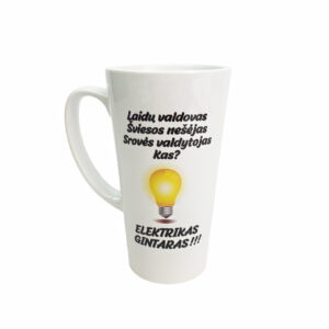 Personalised Tall Latte Cup ,,Elektrikas Gintaras,,
