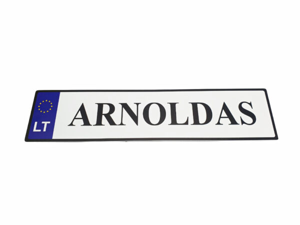 Personalised novelty metal car registration number