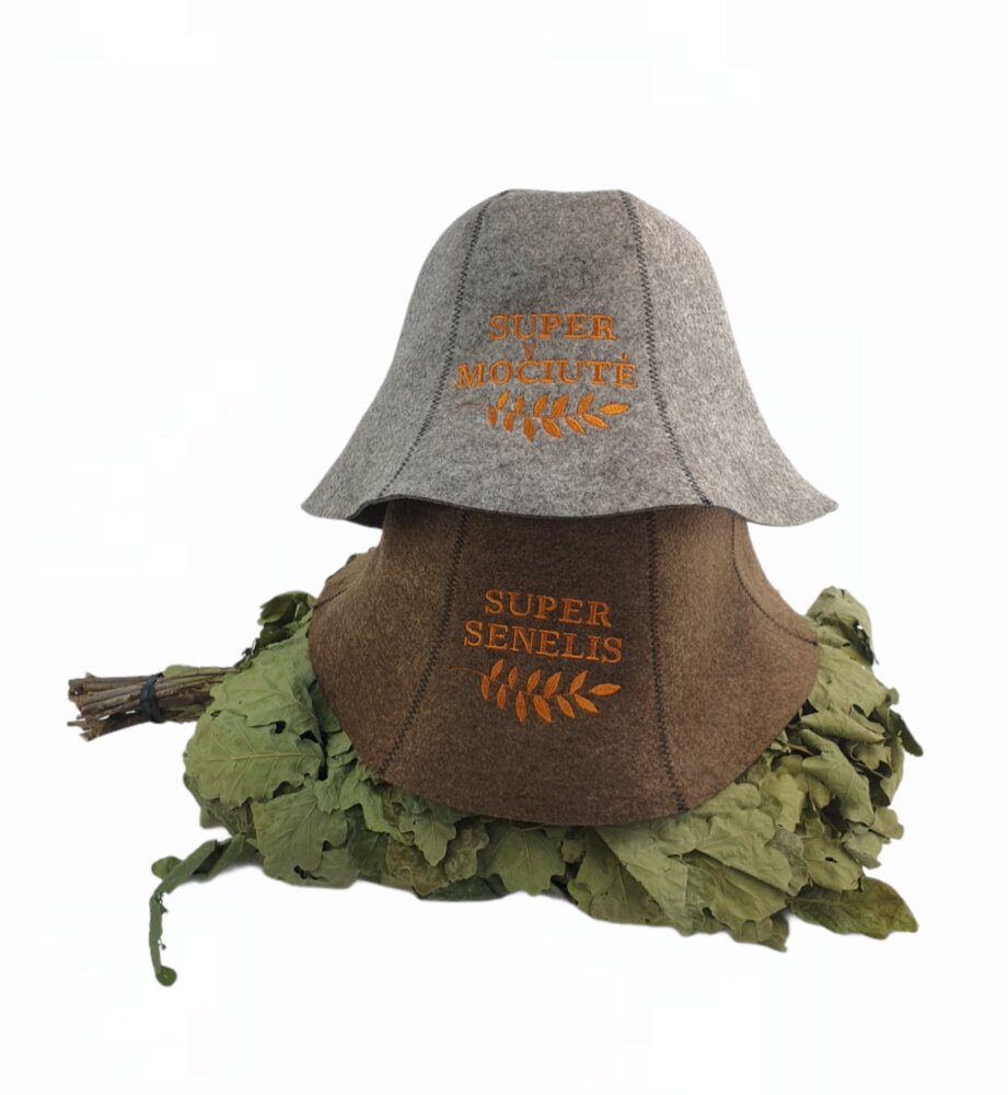Sauna hats for couple  ,,Super senelis,Super mociute,,
