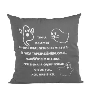 Pillow with print ,,Tikiu,kad mes busime drauges...,,