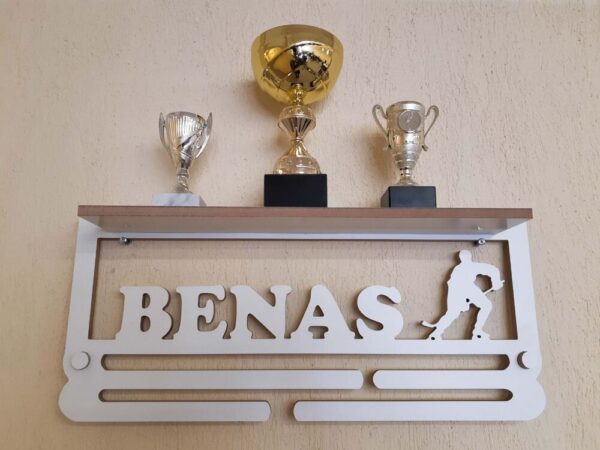 Personalised Trophy Shelf, Medal hanger / holder. - Image 5
