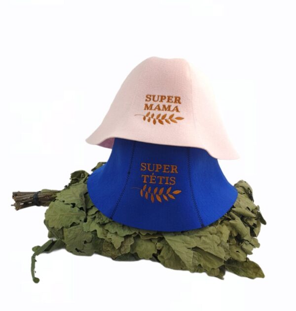 Sauna hats for couple  ,,Super mama,Super tetis,,