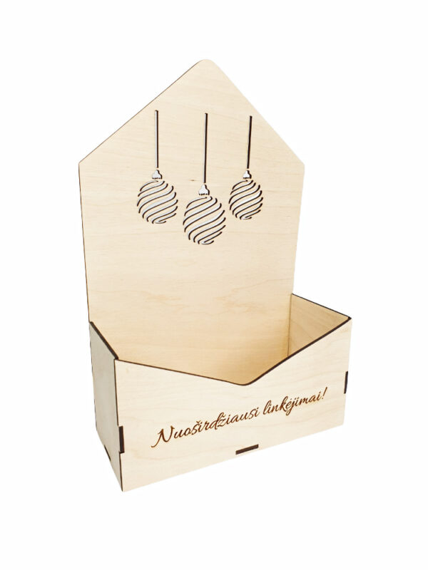 Wood envelope for flower ,,Nuosirdziausi linkejimai,,