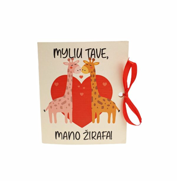 Greeting card with chocolate ,,Myliu Tave,,