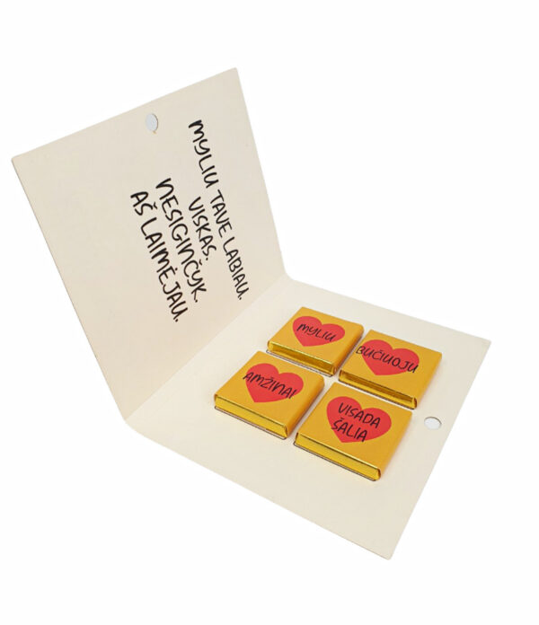 Greeting card with chocolate ,,Myliu Tave,, - Image 2