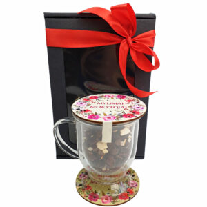 Double Walled Glass Mug  set ,,Mylimai mokytojai,,