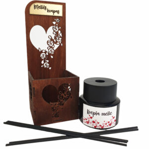 Reed Diffuser in a wooden box ,,Meiles kvapas,,