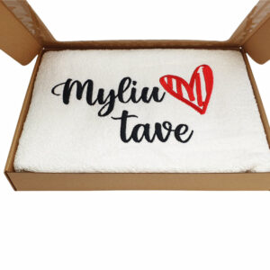 Towel with cardboard box ,,Myliu Tave,,