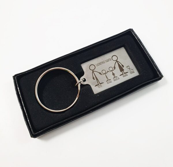 Personalised Metal keychain  ,,Laimingi kartu,,