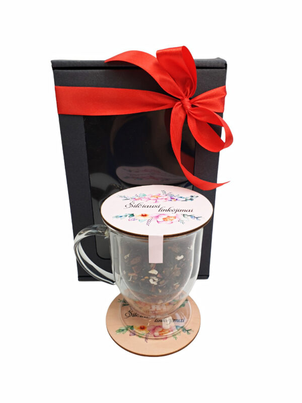 Double Walled Glass Mug  set ,,Silciausi linkejimai,,