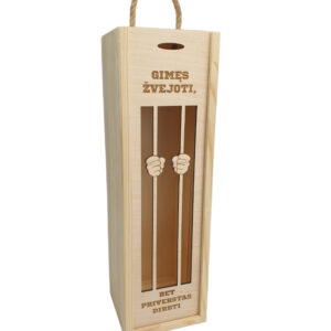 Wooden  Wine Box ,,Gimes zvejoti,,