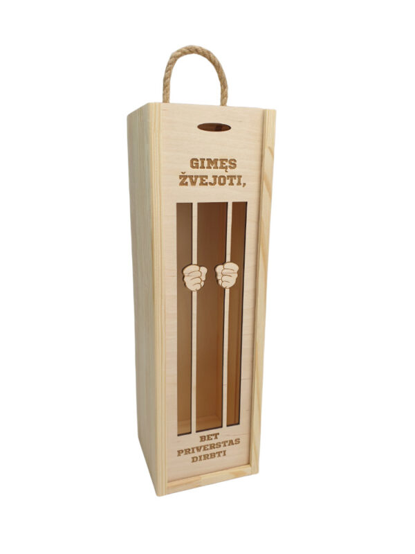 Wooden  Wine Box ,,Gimes zvejoti,,