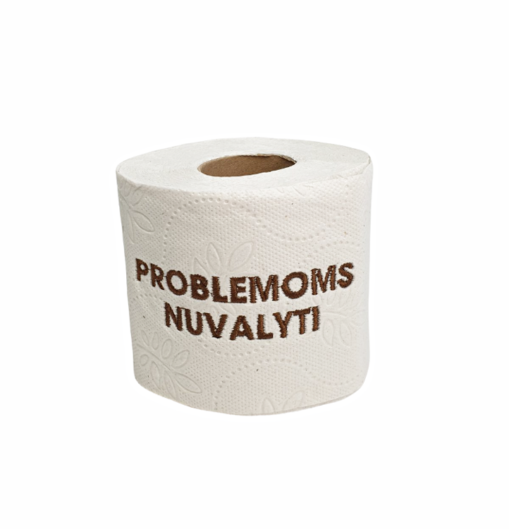 Embroidered toilet paper ,,Problemoms nuvalyti,,