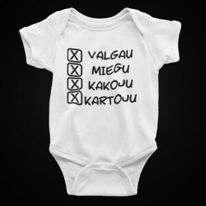 Baby vest ,,Valgau Miegu Kakoju Kartoju,,