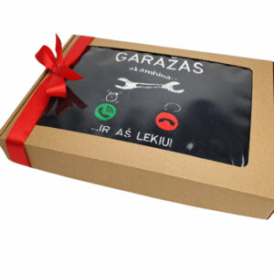 Towel with cardboard box ,,Garazas skambina,,