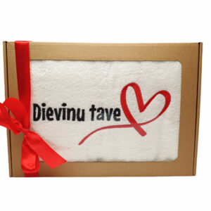 Towel with cardboard box ,,Dievinu Tave,,