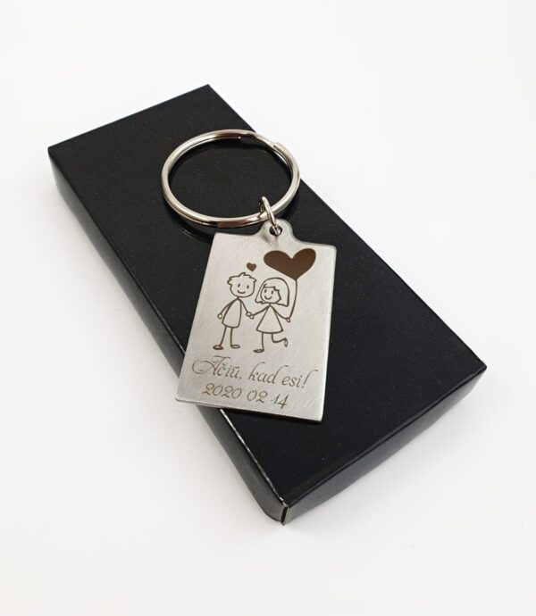 Personalised Metal keychain  ,,Aciu,kad esi,,