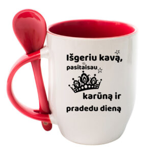 Cup with Spoon ,,Isgeriu kava,pasitaisau..,,