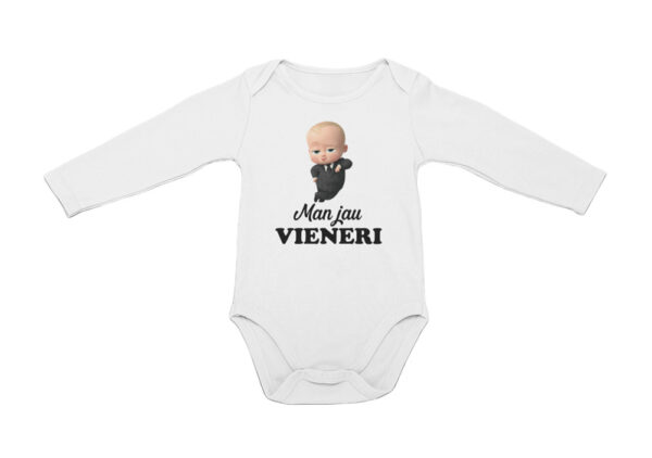 Personalised Baby vest Long sleeve ,,Man jau vieneri,,