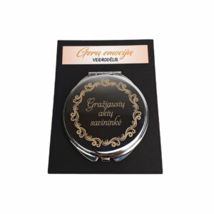 Engraved Compact Mirror ,,Graziausiu akiu savininke,,