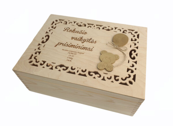 Personalised Memory box 31,5x12x24cm. ,,Rokucio vaikystes,,