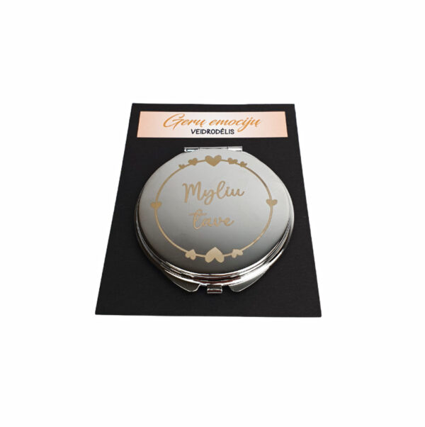 Engraved Compact Mirror ,,Myliu Tave,, - Image 2