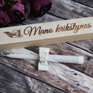 Candle box with candle  ,,Mano Krikstynos,,