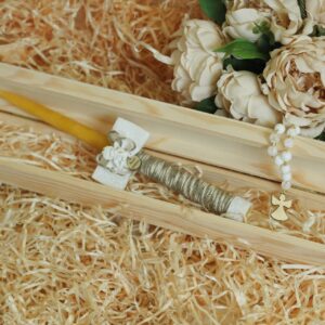 Personalised Candle box with candle  ,,Mano Krikstynos,,
