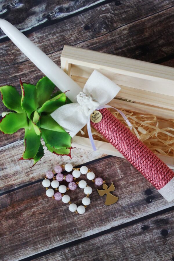 Candle box with candle and rosary  ,,Mano Krikstynos,, - Image 3