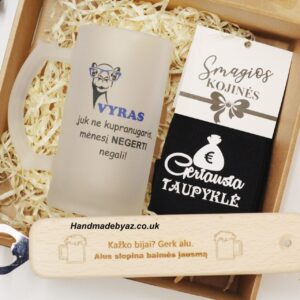 Gift set for him ,,Vyras juk ne kupranugaris..,,