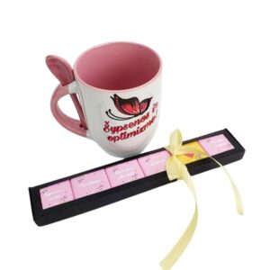 Mini chocolate set with cup ,,Sypsenos veide,,