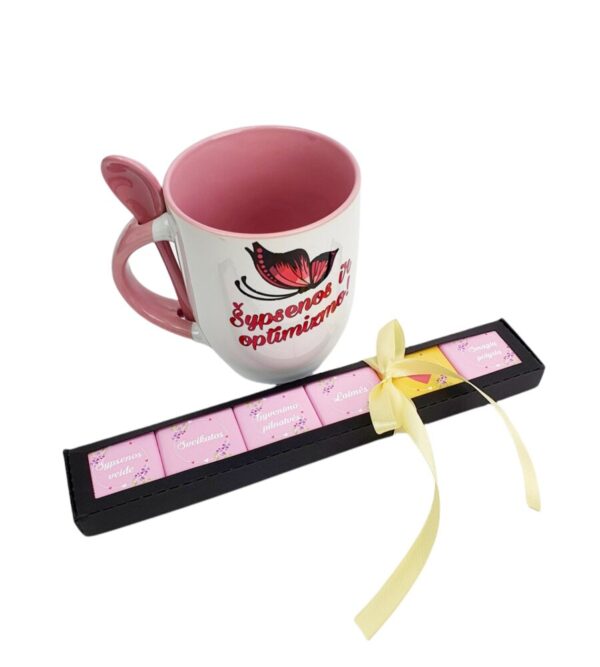 Mini chocolate set with cup ,,Sypsenos veide,,