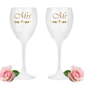 Wine Glass set  ,,Mrs Mr,,