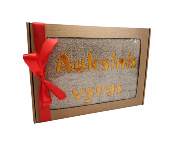 Towel with cardboard box ,,Auksinis vyras,, - Image 2
