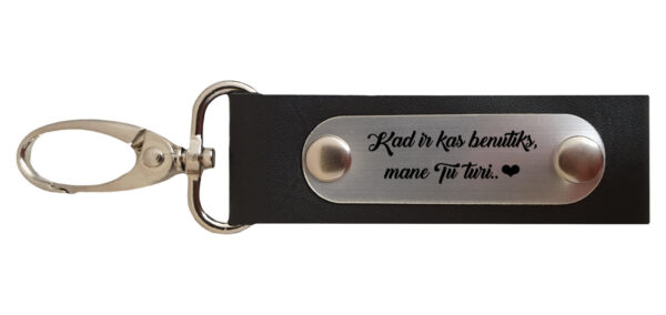 Leather keychain   ,,Kad ir kas benutiks...,,