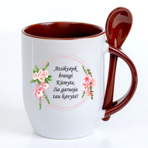 Cup with Spoon ,,Atsikvepk brangi kumyte,,