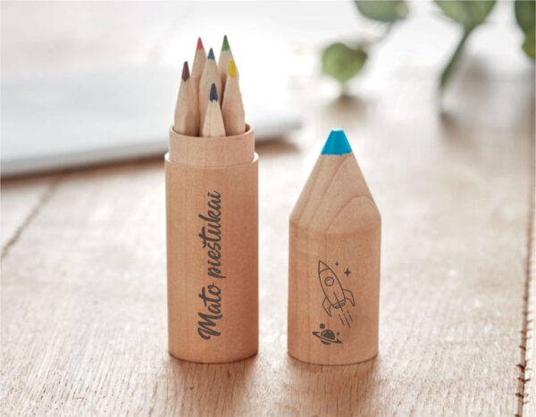 Pencil Box with Pencils ,,Mato piestukai,, (ANY NAME)
