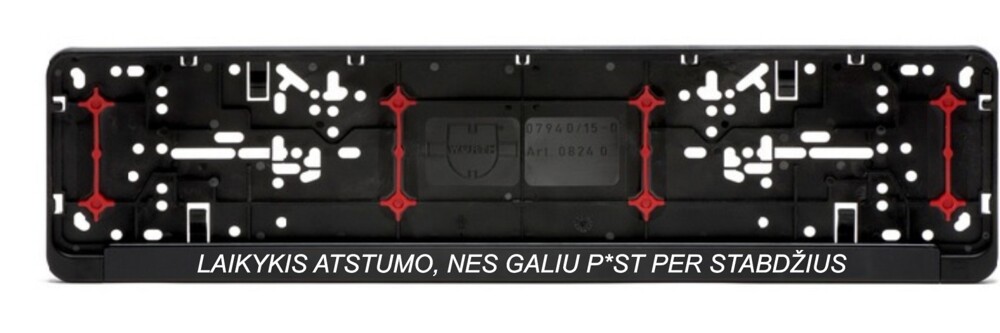 Car registration number plate (2pcs) „Laikykis atstumo,nes galiu..,,