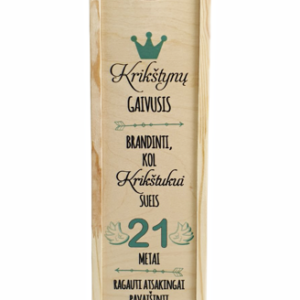 Wooden  Wine Box ,,Krikstynu gaivusis,,