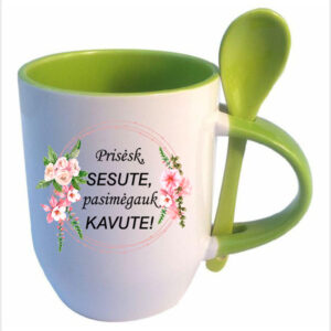 Cup with Spoon ,,Prisesk sesute..,,