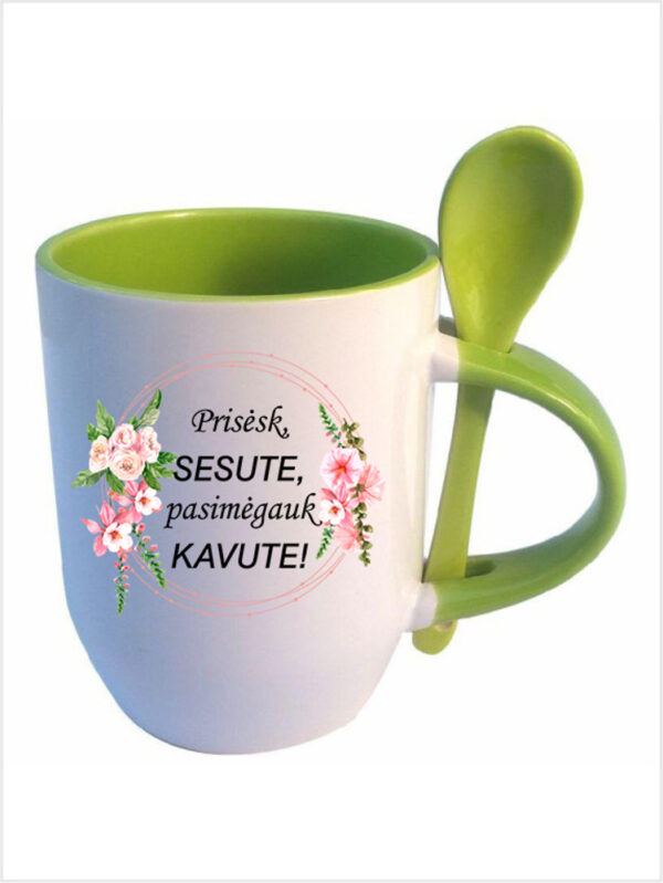 Cup with Spoon ,,Prisesk sesute..,,