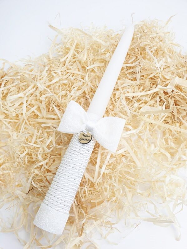 Christening candle White ,,Mano Krikstas,,
