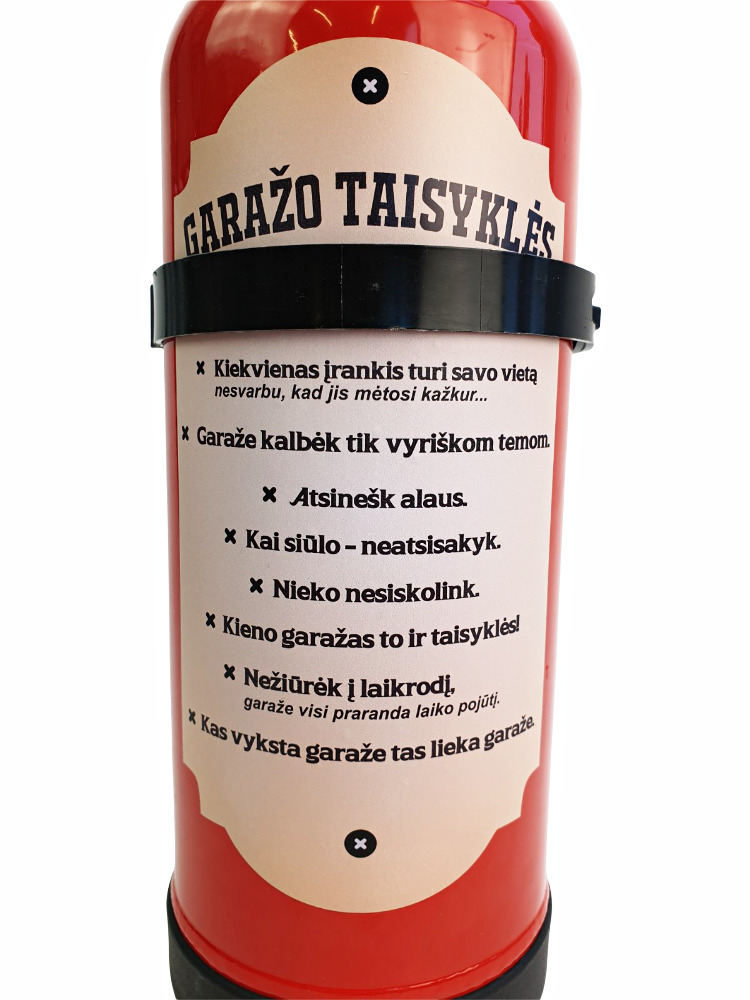 Fire Extinguisher with print ,,Garazo taisykles,, - Image 2