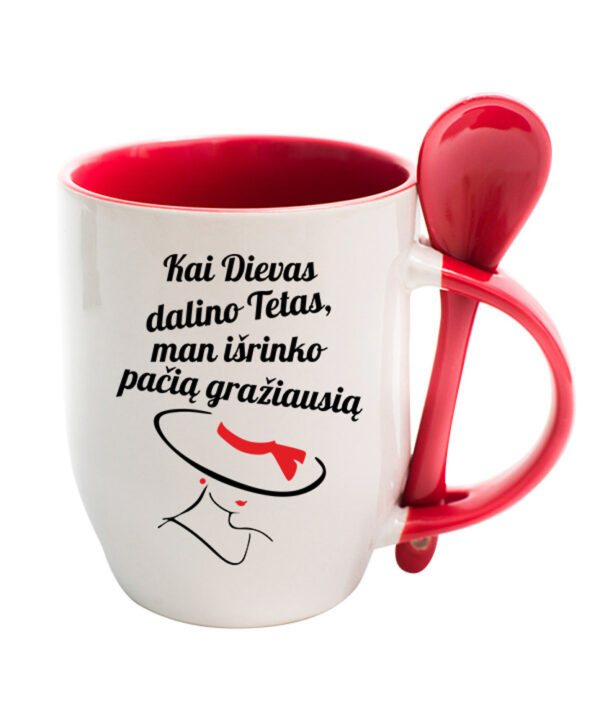 Cup with Spoon ,,Kai Dievas dalino tetas..,,