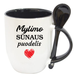 Cup with Spoon ,,Mylimo sunaus puodelis,,