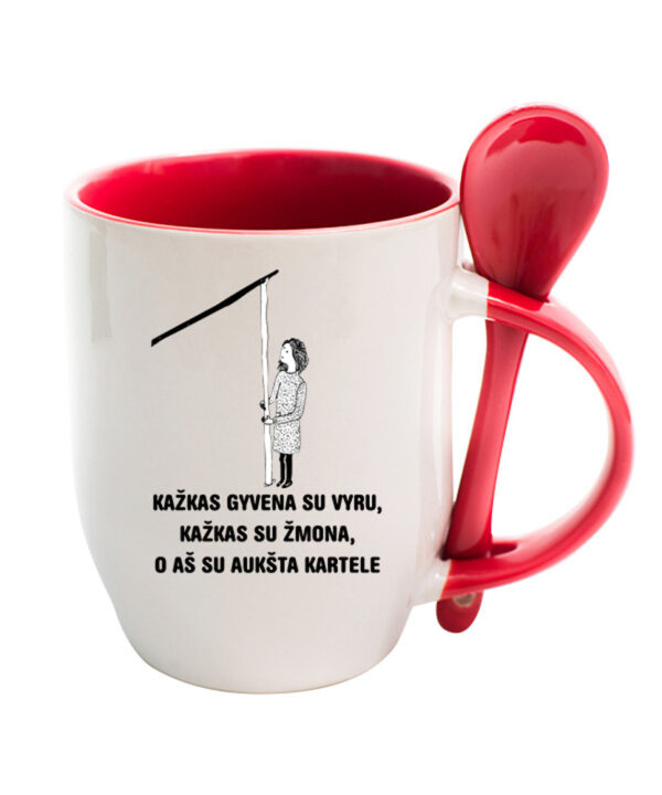 Cup with Spoon ,,Kazkas gyvena su vyru...,,