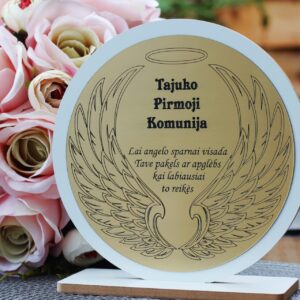 Personalised Stand up greeting ,,Tajuko Pirmoji Komunija,,