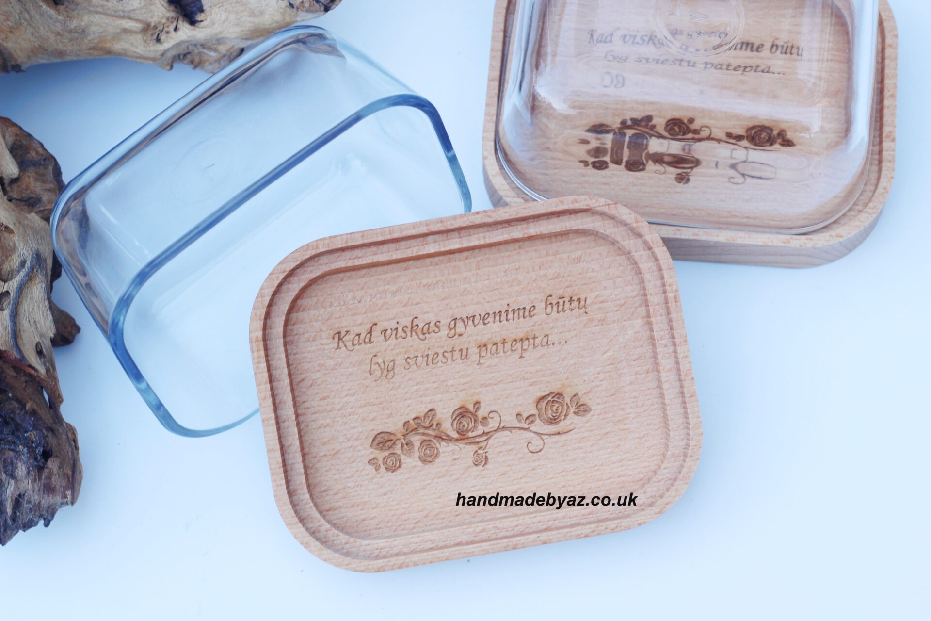 Butter dish with lid ,,Kad viskas gyvenime butu,,