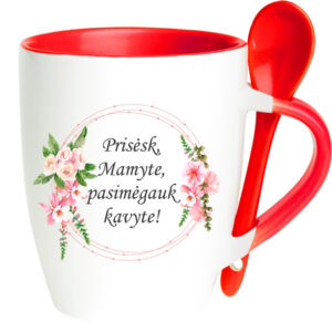 Cup with Spoon ,,Prisesk Mamyte..,,