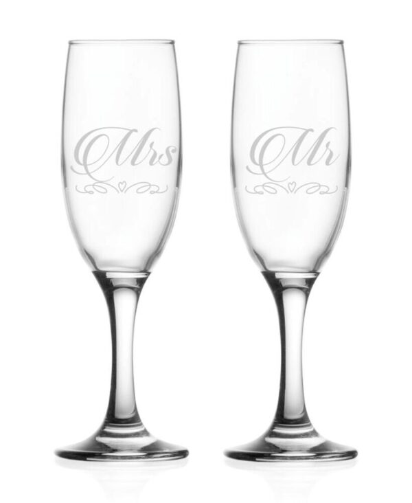 Champagne Glass set  ,,Mr&Mrs,,